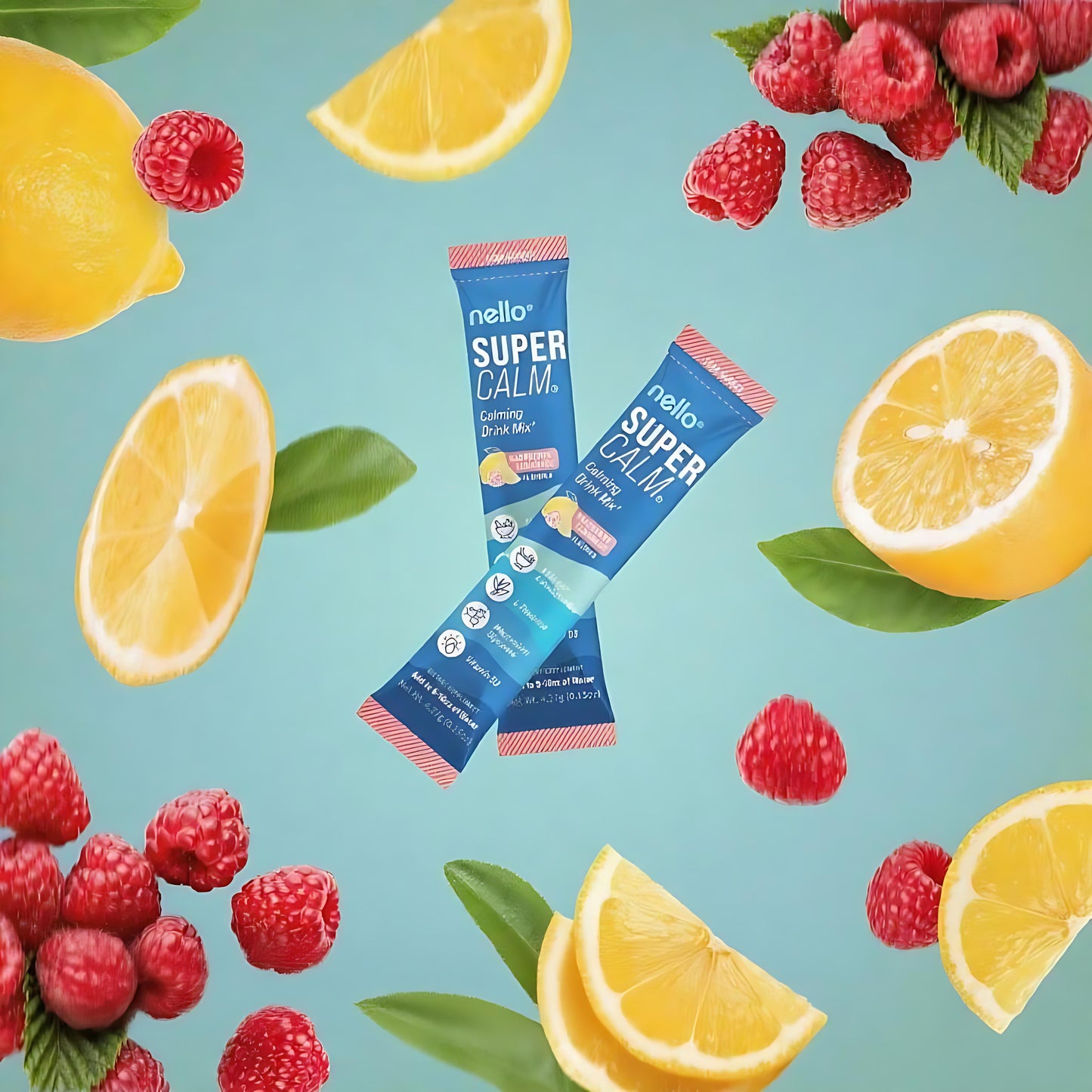 Supercalm Powdered Drink Mix, Raspberry Lemonade, L Theanine, Ksm-66 Ashwagandha, Magnesium Glycinate, Vitamin D 3, Supplements for Relaxation & Focus, No Sugar, Non GMO, On The Go, 20 Ct